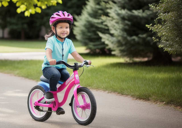 Criança brincando com uma bicicleta