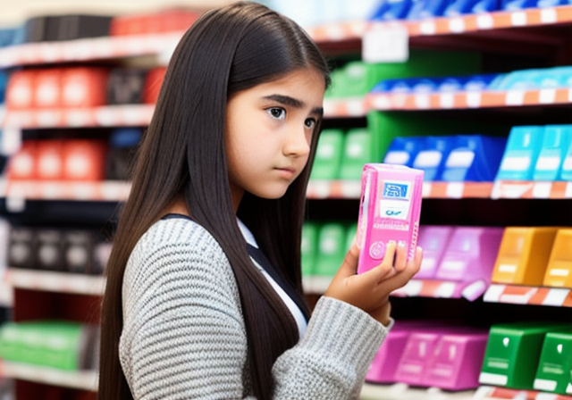 Teenage girl holding a low-quality fake product