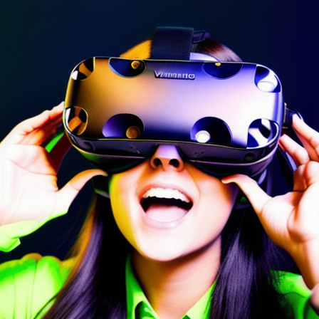 Imagem de uma pessoa utilizando óculos de realidade virtual